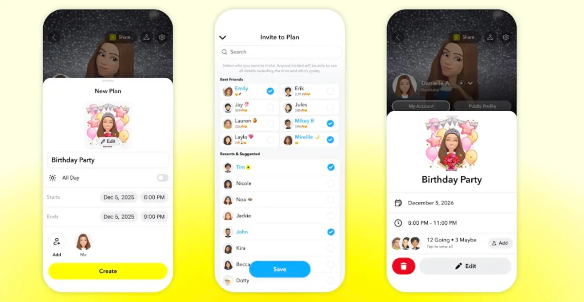 سناب شات تسهل تخطيط الفعاليات واللقاءات
